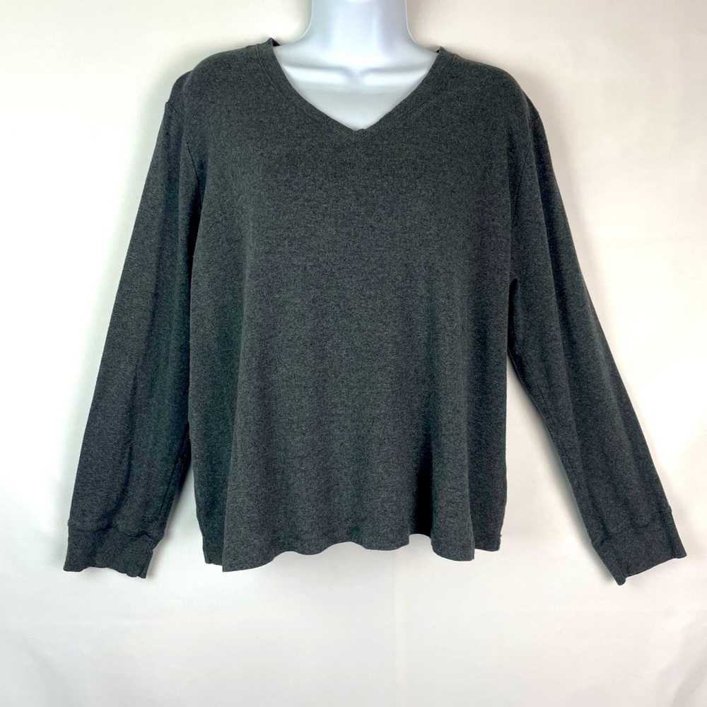 Jones New York Sport Gray V-Neck Sweatshirt 2X